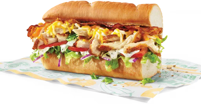 A Subway Chicken & Bacon Ranch sub